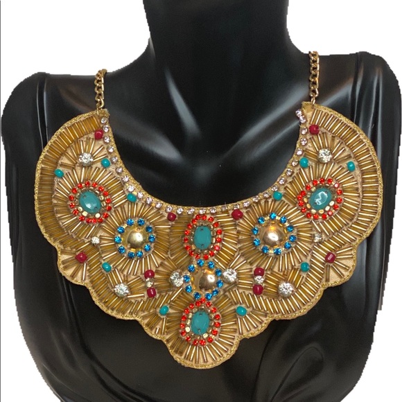Charming Charlie Jewelry - 🆓FREE w/ Purchase: Beaded Gold Bib Necklace